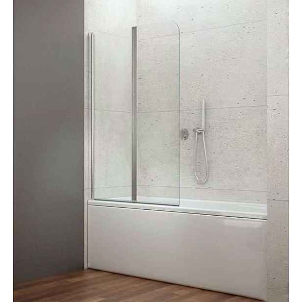 Aqualine Wila - Vanová zástěna skládací 90x140 cm, lesklý hliník/čiré sklo AQ5742