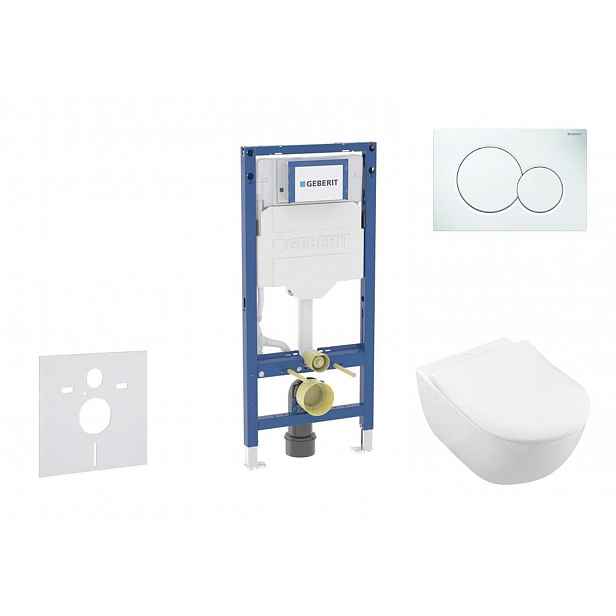 Geberit Duofix - Set předstěnové instalace, klozetu Subway 2.0 a sedátka softclose, tlačítko Sigma01, alpská bílá SANI11CK3108