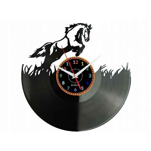 Kůň Skoky Dárek Originální dekorace do domu Hodiny z vinylové desky