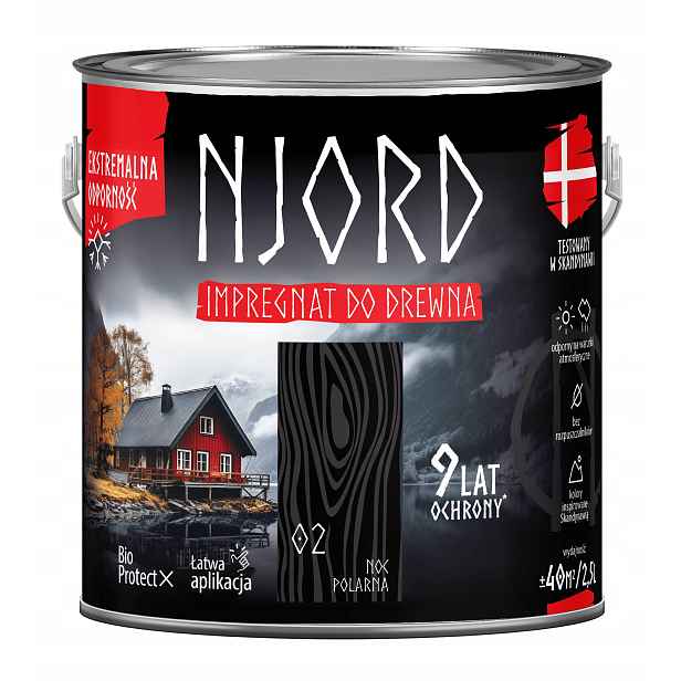 Njord Ochranná A Dekorativní Impregnace Na Dřevo 2,5 L Polární Noc