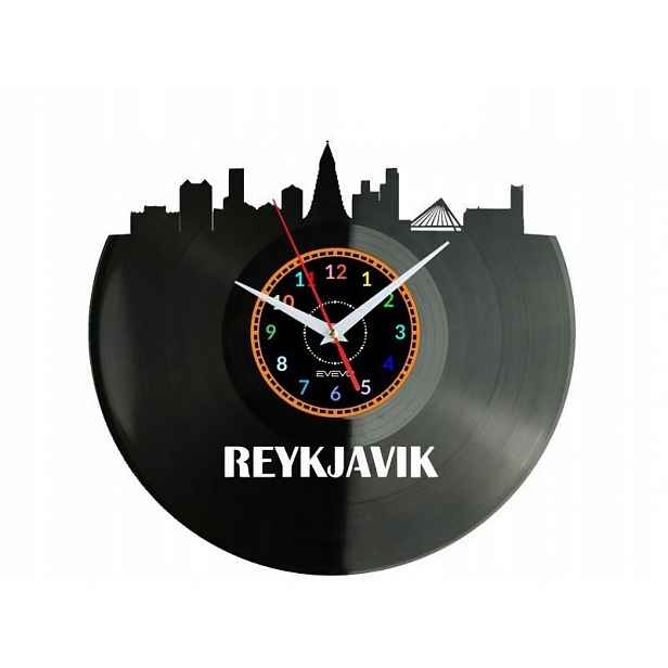 Raykjavik Dárek Originální dekorace do domu Hodiny z vinylové desky