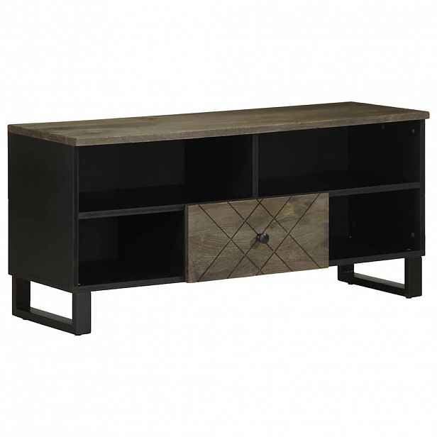 vidaXL TV skříňka černá 100 x 33 x 46 cm masivní mangovníkové dřevo