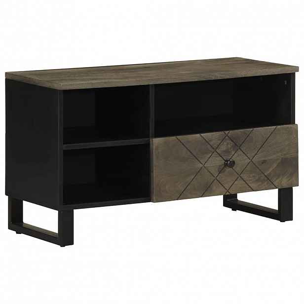 vidaXL TV skříňka černá 80 x 33 x 46 cm masivní mangovníkové dřevo