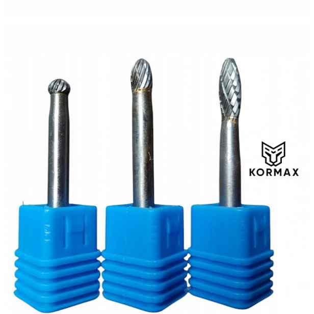 Rychlootáčkový frézovací rotační pilník 6 mm na kov s karbidem Set 3ks