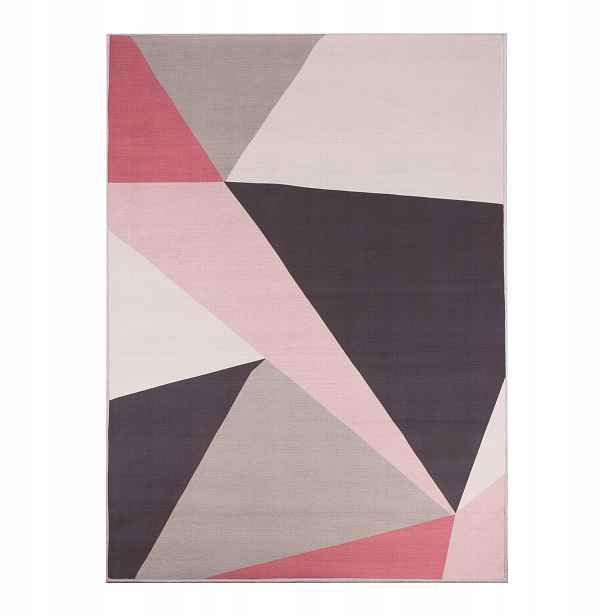Koberec 200 X 300 CM Růžový Geometrický Protiskluzový Moderní Bcf