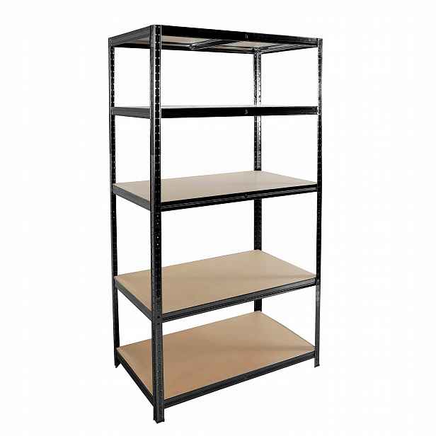 Linder Exclusiv Kovový regál 180x90x40 cm 5 polic Černý