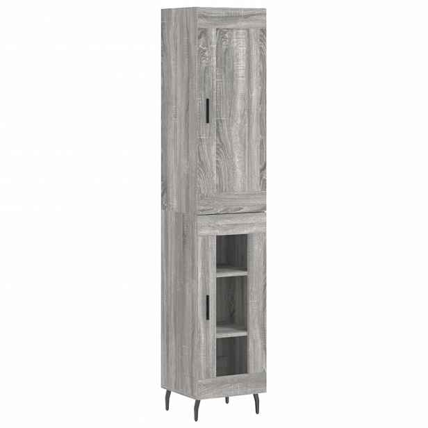 vidaXL Skříň highboard šedá sonoma 34,5 x 34 x 180 cm kompozitní dřevo