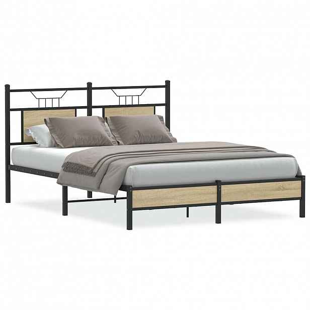 vidaXL Rám postele bez matrace dub sonoma 150x200 cm kompozitní dřevo