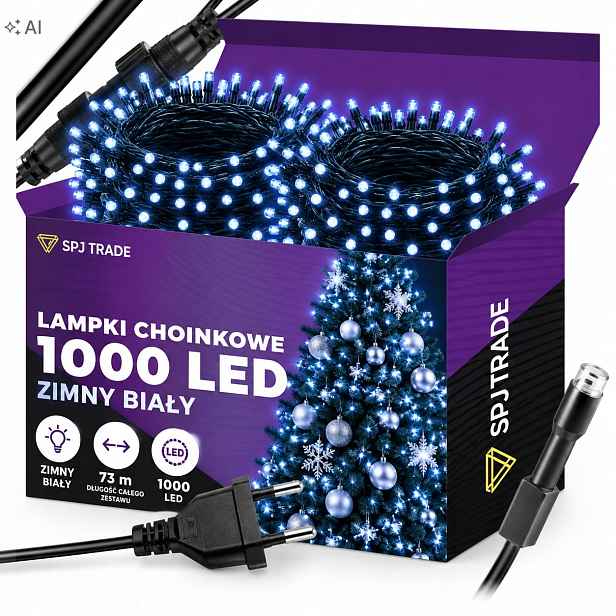 Vánoční Osvětlení Na Stromeček Venkovní 1000 Led Studená Bílá Vánoční 73 M Vnitřní
