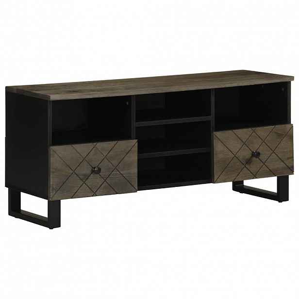 vidaXL TV skříňka černá 100 x 33 x 46 cm masivní mangovníkové dřevo