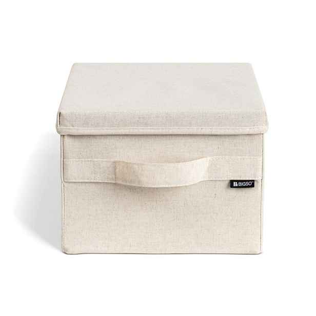Béžový látkový úložný box s víkem 27x36x19 cm Soft Storage Small – Bigso