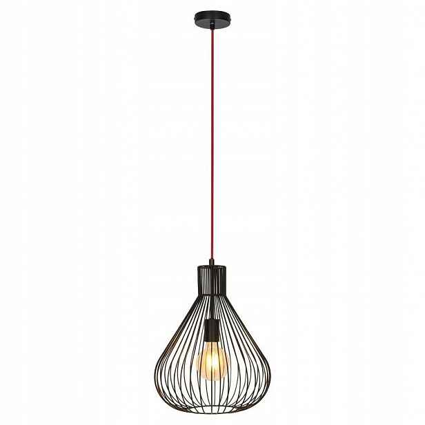 Industriální kovová závěsná lampa s drátěným závěsem