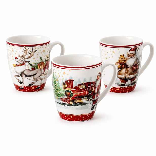 VERONI - Hrnek vánoční 360ml Navidad různé dekory