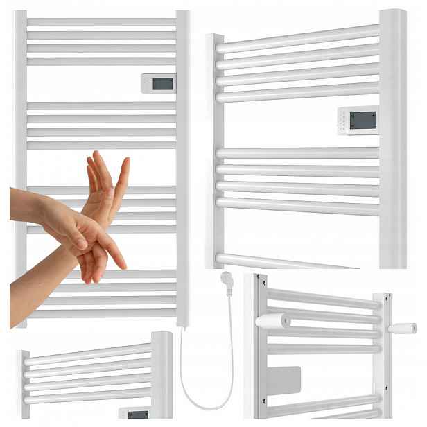 Elektrický koupelnový ohřívač s termostatem Bílý 500W Radiátor 3 Režimy