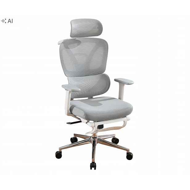Garvee Kancelářská židle Ergonomická síťka Podnožka 3D Šedá