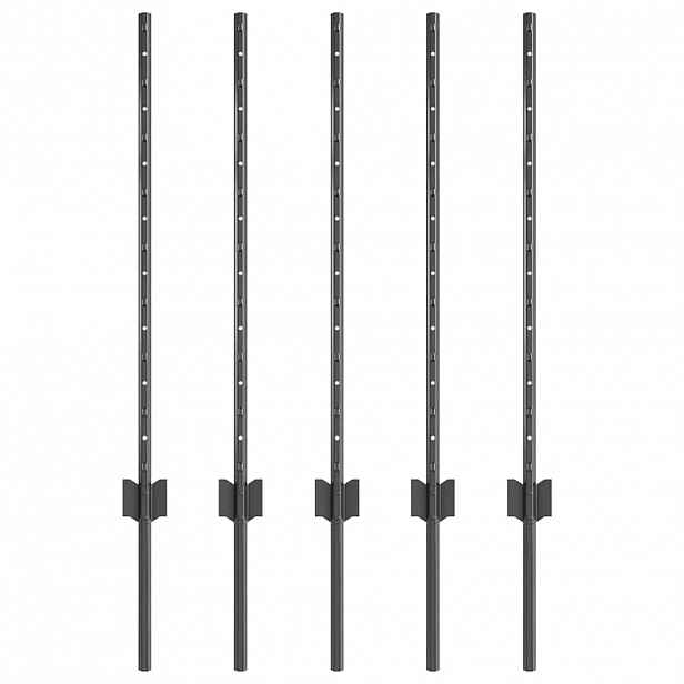 vidaXL Zabudovaný plotový sloupek 5 ks Šedá 120 cm