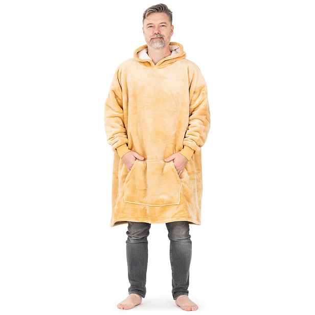 4Home Beránková mikina mikroplyš Beige, uni L - pánské