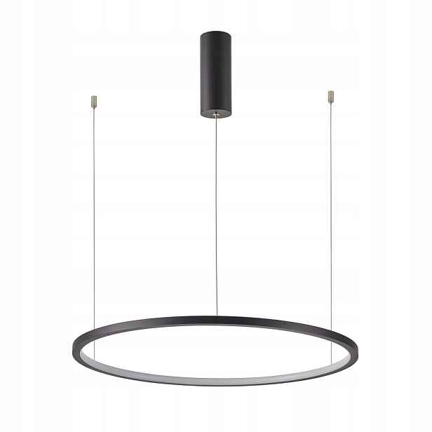 Vinola, Moderní černá závěsná lampa, Led kroužek, 48W, 3840LM, 80 cm