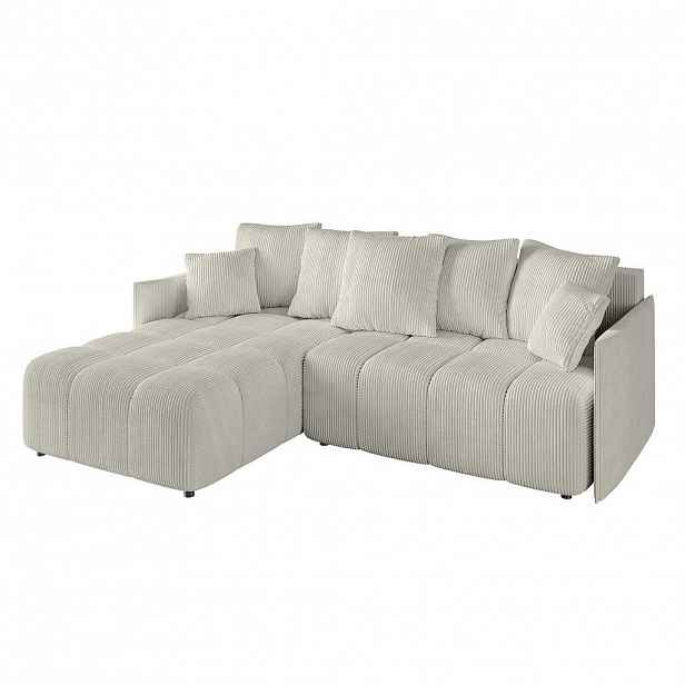ALTDECOR ROHOVÁ SEDACÍ SOUPRAVA s otomanem vlevo LONLI-L 251x189x68 krémový manšestr