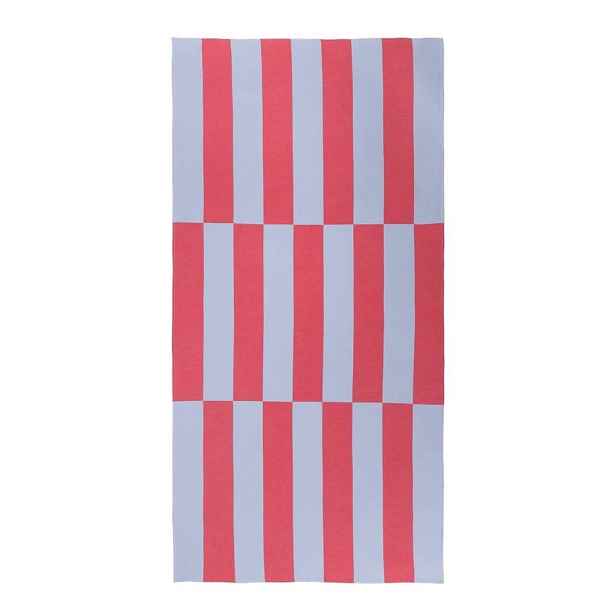 Červená/světle modrá bavlněná plážová osuška 100x160 cm Su – noo.ma