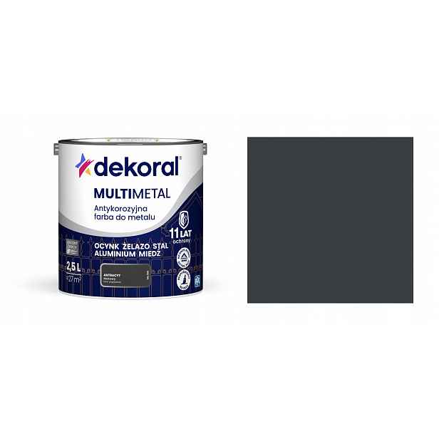 Dekoral Multimetal 2,5L Antracit Mat RAL7016 Antikorozní Barva Univerzální