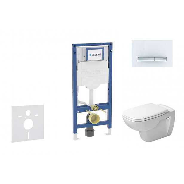 Geberit Duofix - Set předstěnové instalace, klozetu D-Code a sedátka softclose, tlačítko Sigma50, alpská bílá SANI11CP3107
