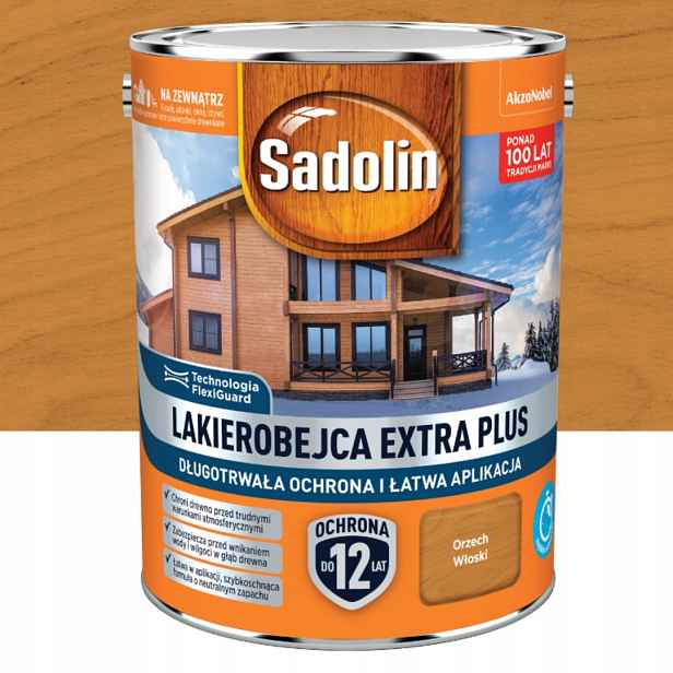 Sadolin Extra Plus Ochranný Lak Na Dřevo 4,5 L, Ořech