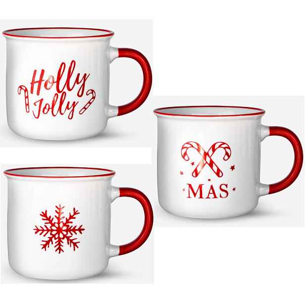 VERONI - Hrnek vánoční 400ml Holly Jolly různé motivy