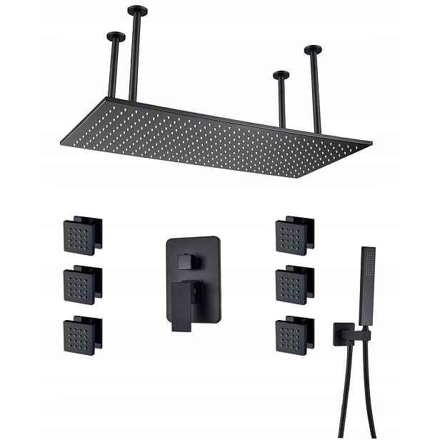 Podomítkový Set Dešťová Sprcha 80x40 Hydromasáž