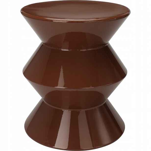 Stolek sloupec Gisa, kovový, Ø 31 cm, tmavě hnědý