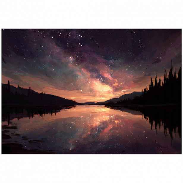 Wallarena FOTOTAPETA Jezero Příroda Fialová 200x140 cm