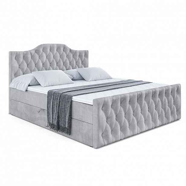 ALTDECOR AMERICKÁ postel VILA-1-Z – 200 x 200 cm – H3 – světle šedá