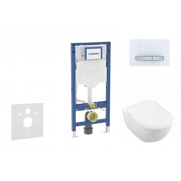 Geberit Duofix - Set předstěnové instalace, klozetu Subway 2.0 a sedátka softclose, tlačítko Sigma50, alpská bílá SANI11CK3115