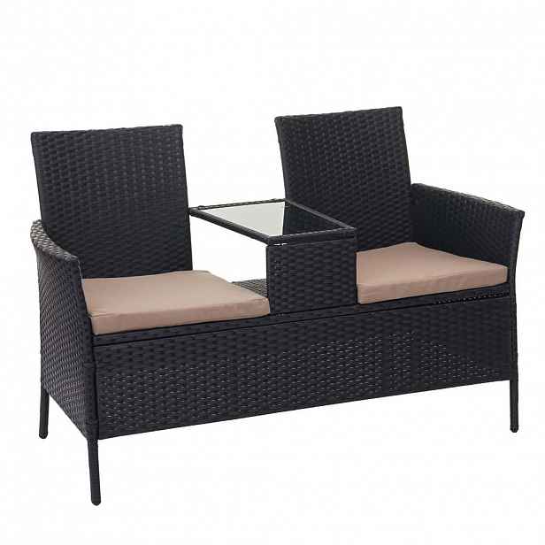 MCW POLY-RATTAN LAVICE Černá, béžová