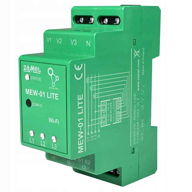 Monitor Elektrické Energie Wi-fi 3F+N Zamel MEW-01 Supla