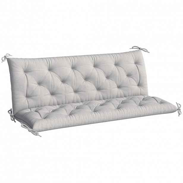 Outsunny 3MÍSTNÝ polštář na lavičku 150x98x8 cm Polštář na lavičku s pásky, sedák, polštář na židli