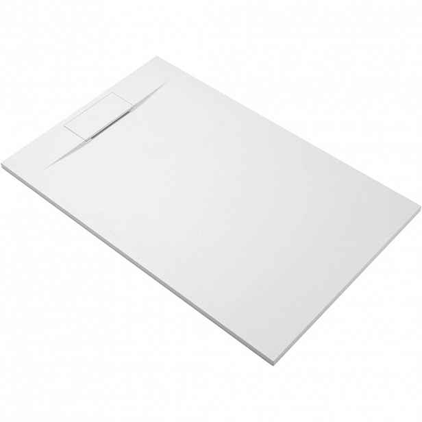 Sprchová vanička obdélníková Enzo - SMC/minerální kompozit - strukturovaná bílá matná - 100x90x3 cm
