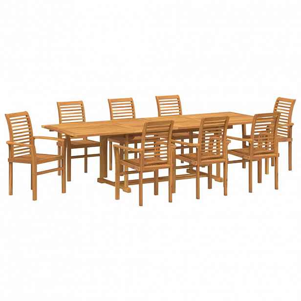 vidaXL Zahradní jídelní souprava 9 ks 280 x 100 x 75 cm