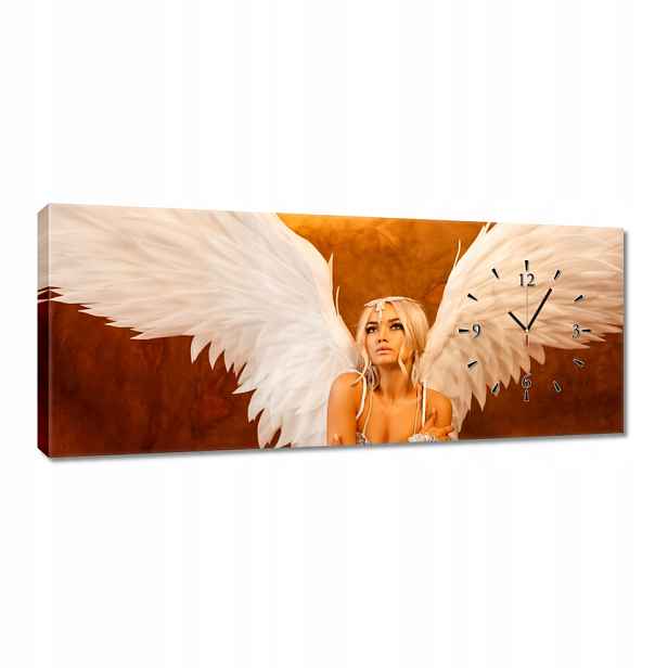 Nástěnné hodiny 100x40 Anděl blond vlasy