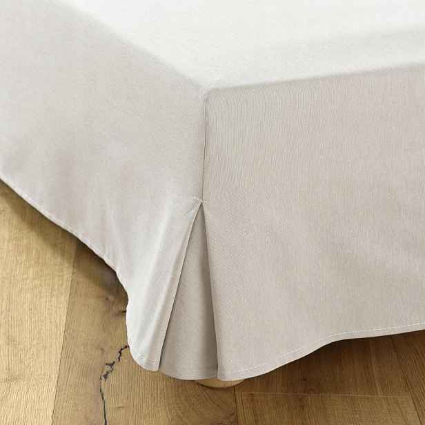Kryt na postel 200 x 200 cm béžový Dahlica 4 volánky 35 cm evropská kvalita