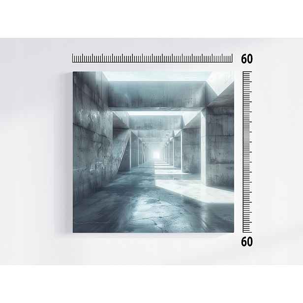 Obraz Na Plátně Canvas Tunel Beton Minimalismus Geometrie Chodba 60x60