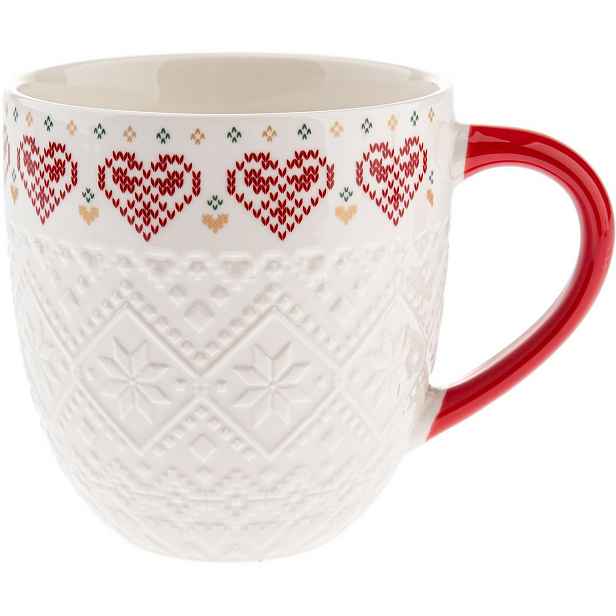 Porcelánový hrnek Pletené srdce 630 ml