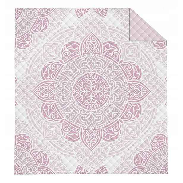 Přehoz 220x240 Rozeta růžová pudrově bílá K_67 112 Bedspread