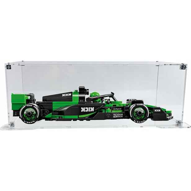 Vitrína s podstavcem Drewlandia pro stavebnici Lego 77247 Formule F1 Kick Sauber