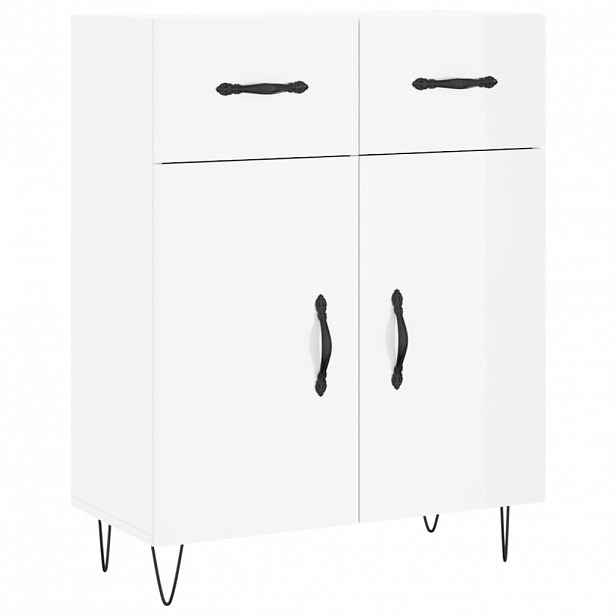 vidaXL Příborník bílý s vysokým leskem 69,5x34x90 cm kompozitní dřevo