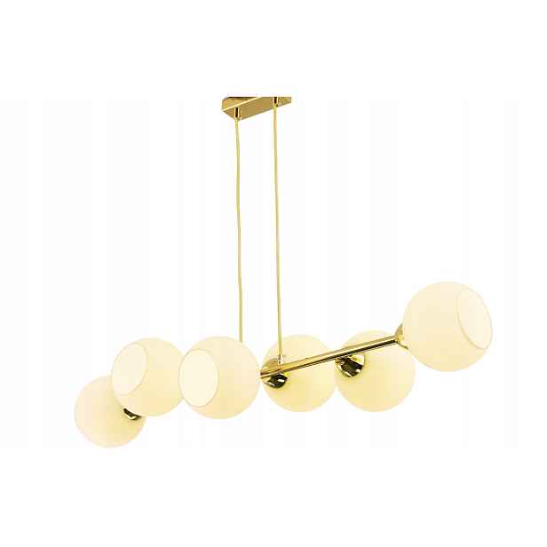 Závěsná Lampa Stropní Lustr Kule zlatá Moderní mléčná