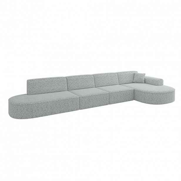 ALTDECOR ROHOVÁ SEDACÍ SOUPRAVA s otomanem vpravo MARI-L3 – 413 × 171 × 79 cm, zelená látka