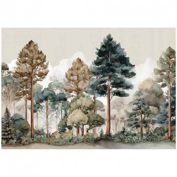 Wallarena FOTOTAPETA les stromy zelená 300x210 cm