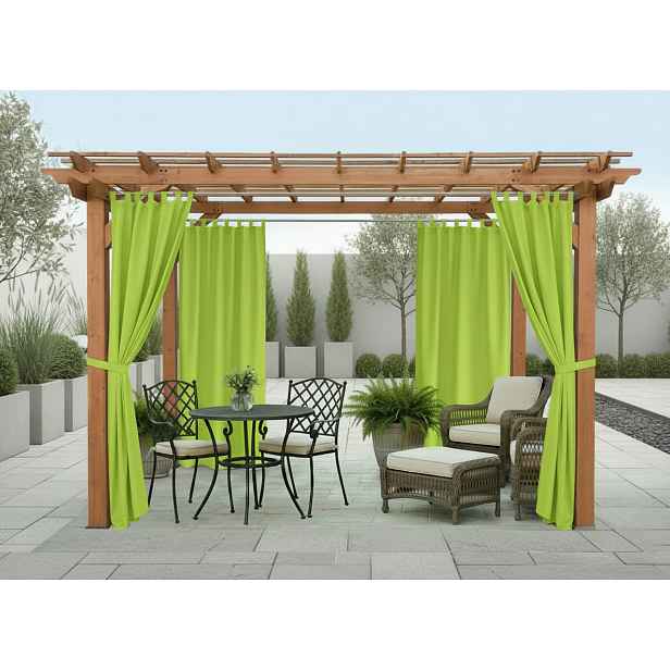 Venkovní zahradní závěs s poutky SANTIAGO color 19 limonka, různé rozměry MyBestHome Rozměr: 155x240 cm