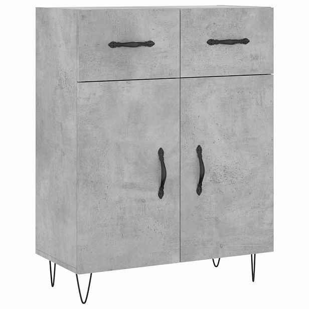 vidaXL Příborník betonově šedý 69,5 x 34 x 90 cm kompozitní dřevo